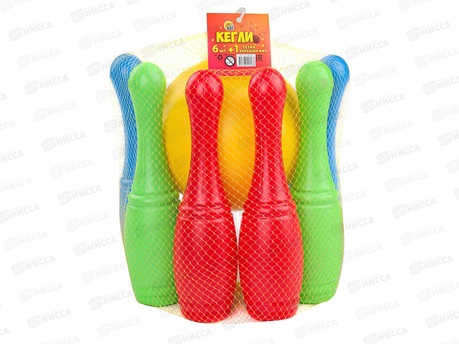 Кегли 6 штук + 1 большой мяч (сетка) И-1628 *14