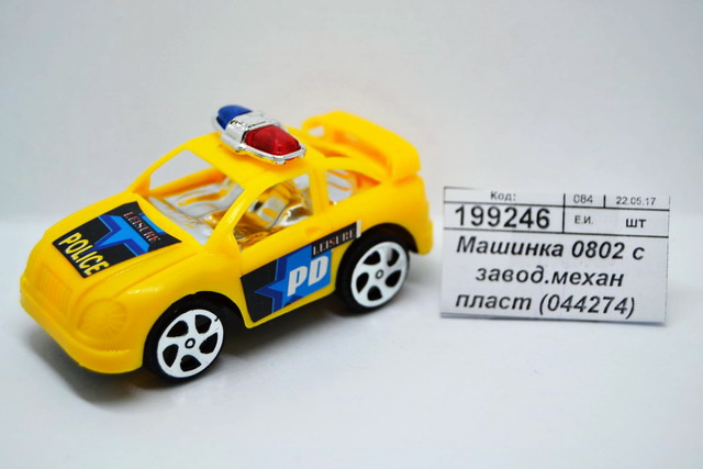 Машинка 0802  с заводным  механизмом  пластик (044274)  Ж