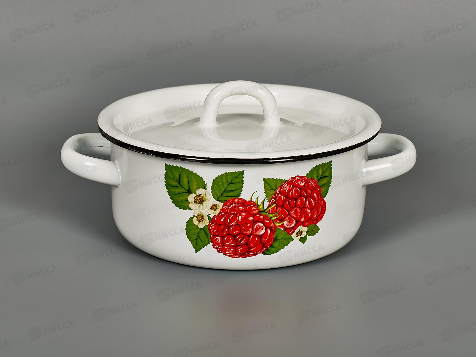 Кастрюля 1,5л Белая с рисунком 01-1608/4