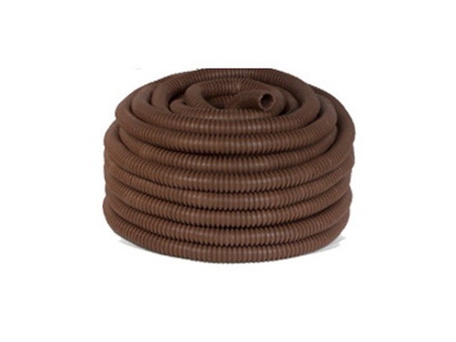 Труба гофрированная ПВХ d20 с зондом (25м) легкая, Бук, 0042 TDM *25