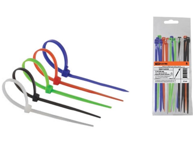Хомут нейлон TDM 4.8*400мм  25шт 5 цветов в ассортименте, 0362 *20/140