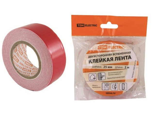 Лента клейкая 2х -сторонняя на вспененной основе 19 миллиметров  10 метров , 0702 *100