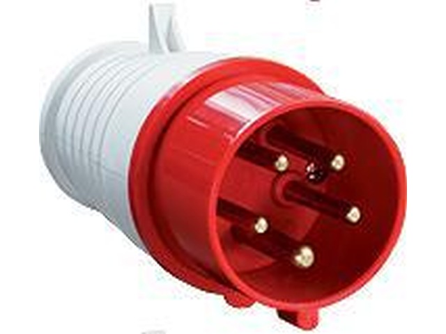 Вилка TDM прямая каучук 3P+PE 380В IP44, 0006 *10/100
