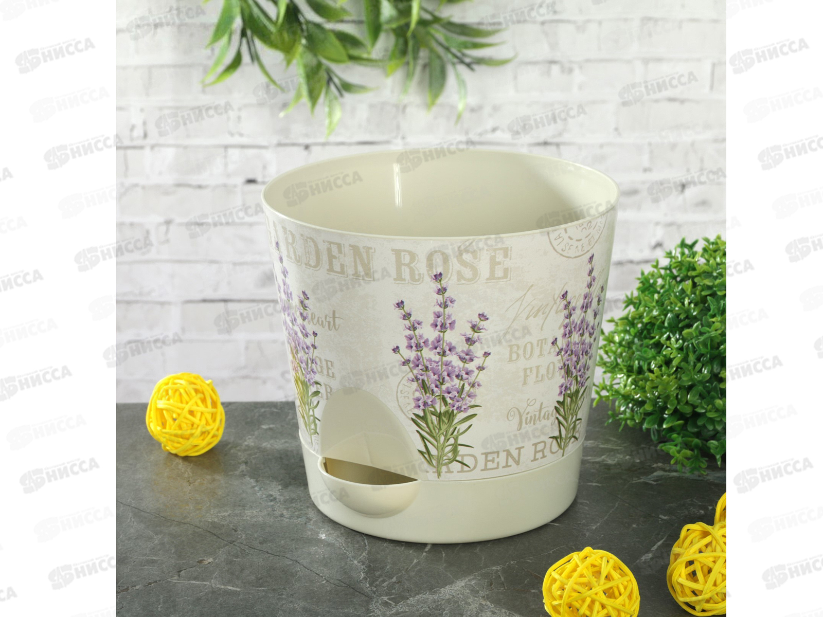 Кашпо НИКА ДЕКО D120мм 0,8л с прикорневым поливом  лаванда М3076 *27