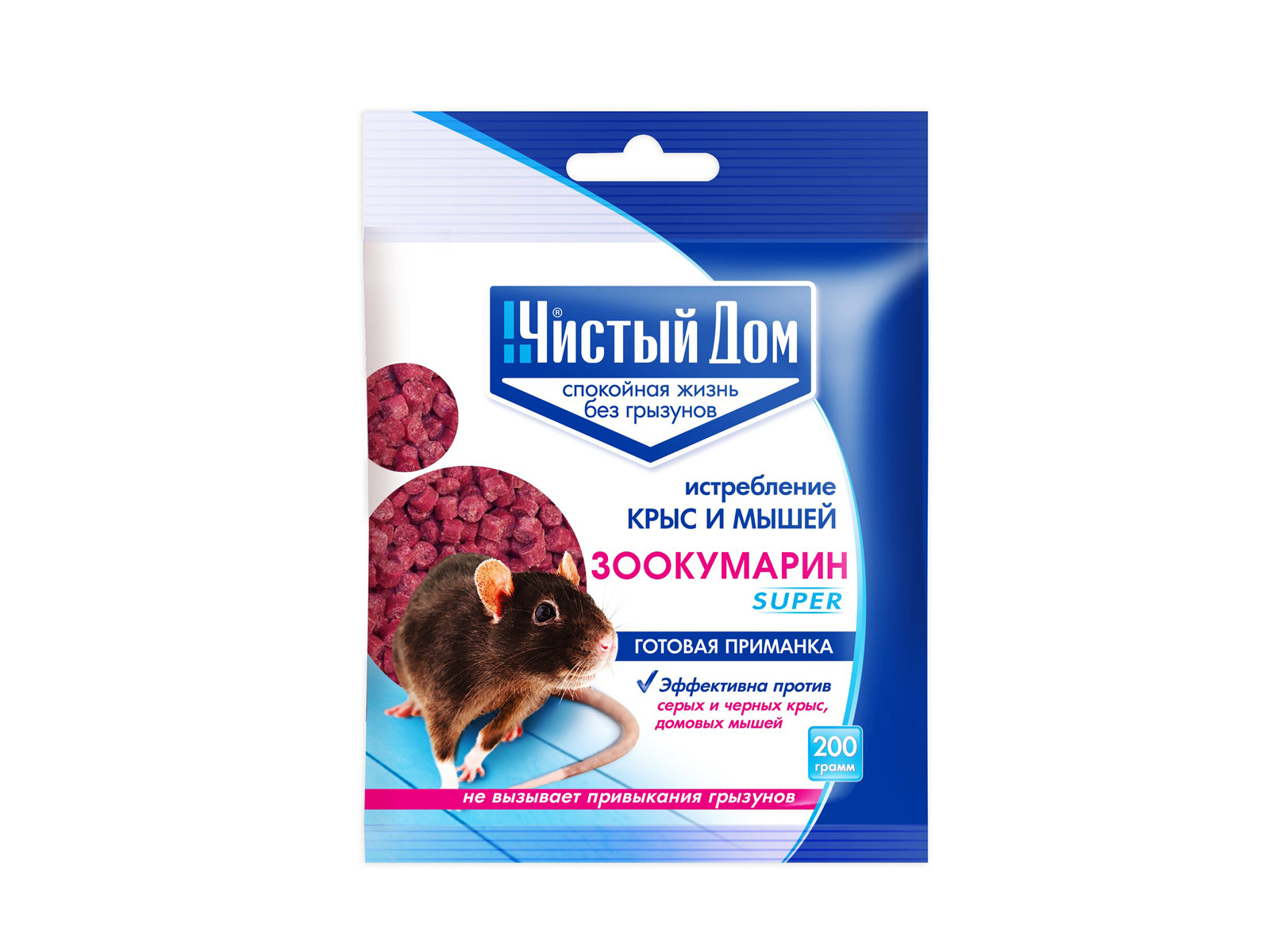 Чистый дом гранулы Зоокумарин  Супер от грызунов  200г  *50