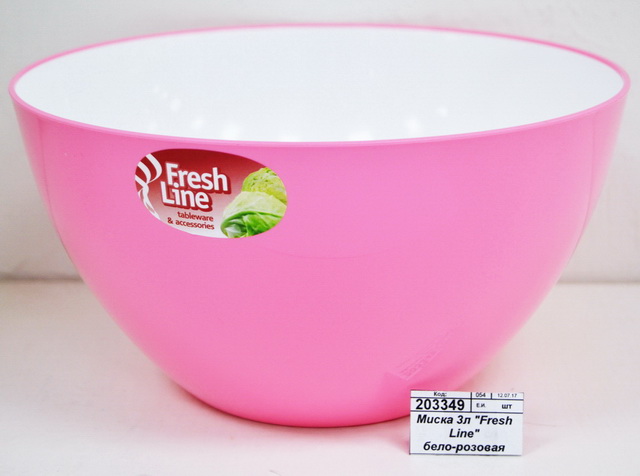 Миска 3л &quotFresh Line&quot бело-розовая М703БР *22