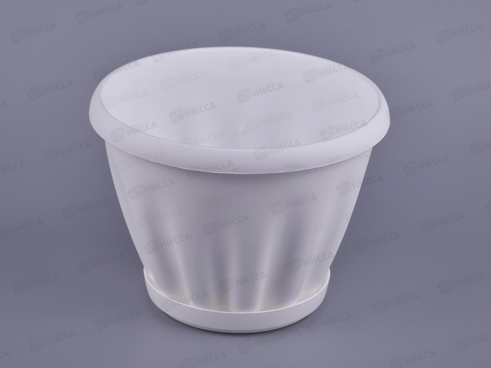 Горшок Знатный D180мм 2л с подставкой  Белый М302Б *28