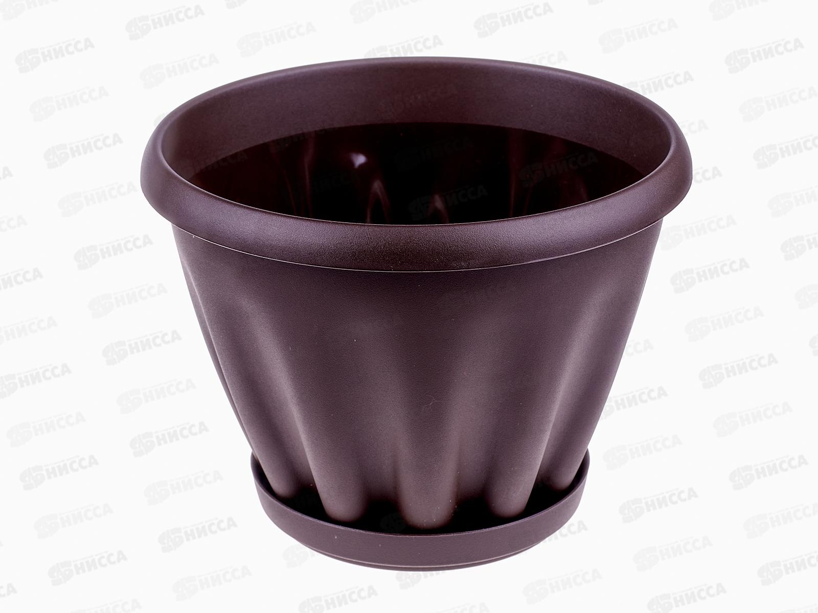 Горшок Знатный D225мм 3,9л с подставкой  Шоколадный М303Ш *16