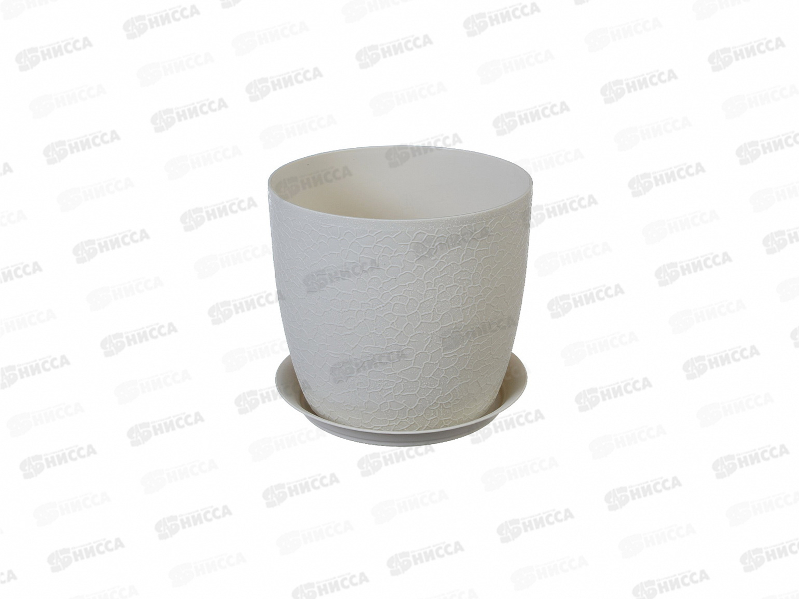 Кашпо ВЕРОНА D180мм с подставкой Белый ротанг М3097 *16