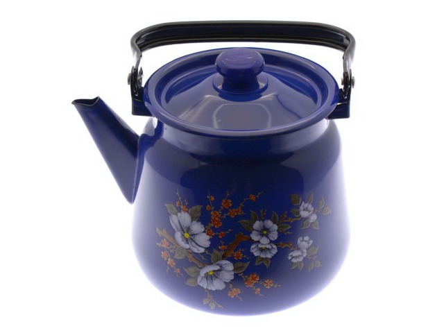 Чайник 3,5л декорированный сферический кобальтовый с кнопкой С2716.3К  *4