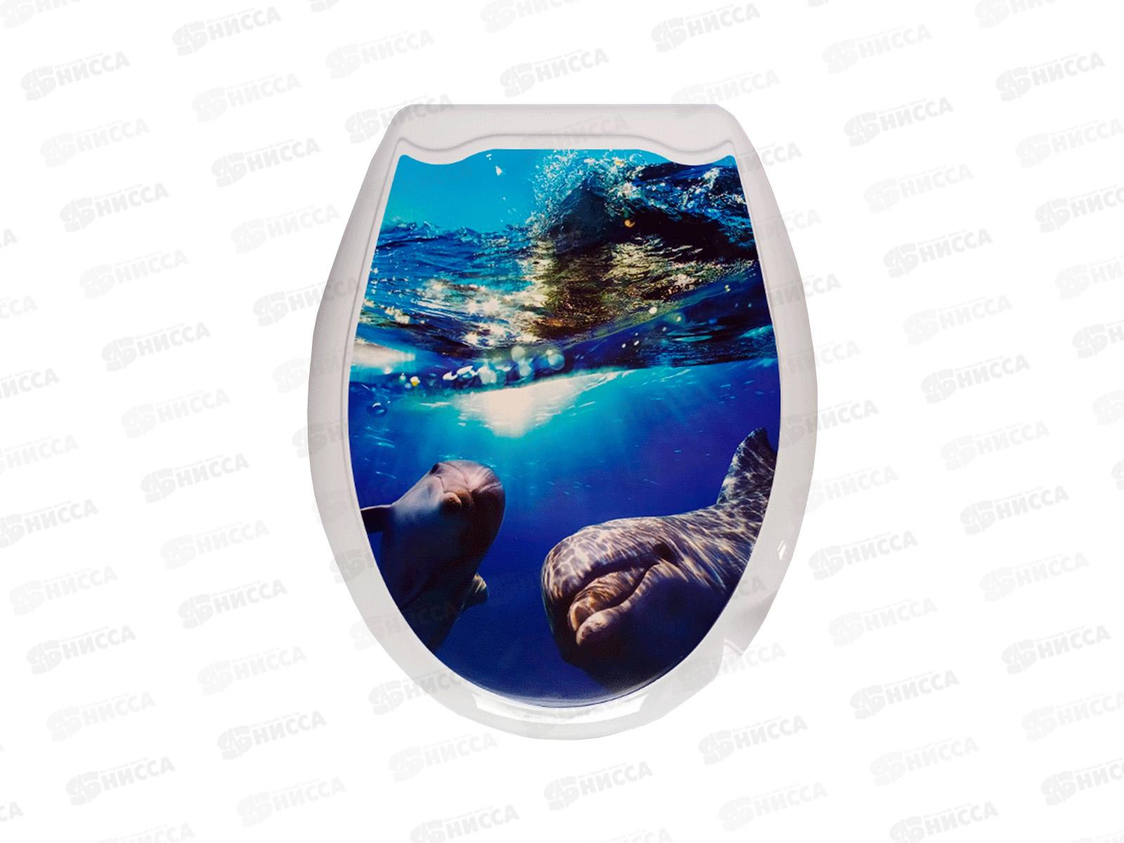 Сиденье на унитаз  МП с рисунком Дельфин *10