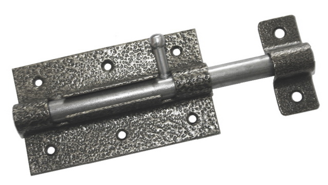 Задвижка дверная ЗД-09 полимер серебро *20