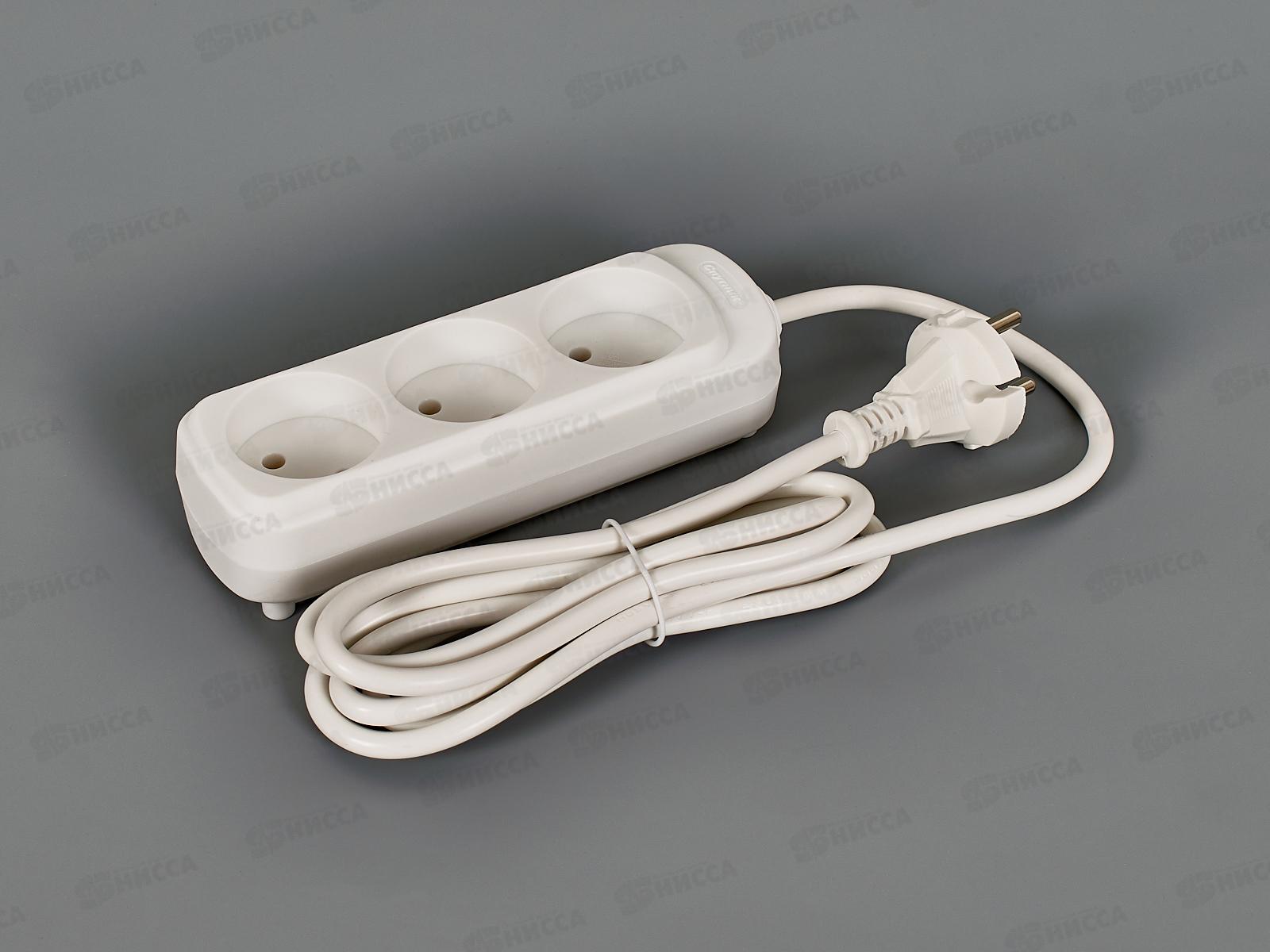 Удлинитель СПУТНИК УК-203  1,8м, 3 гнезда, без заземления, 10А *20