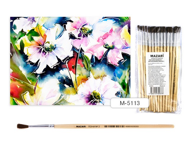 Кисть Mazari М-5113  Пони 3 круглая  художественная  *25/500