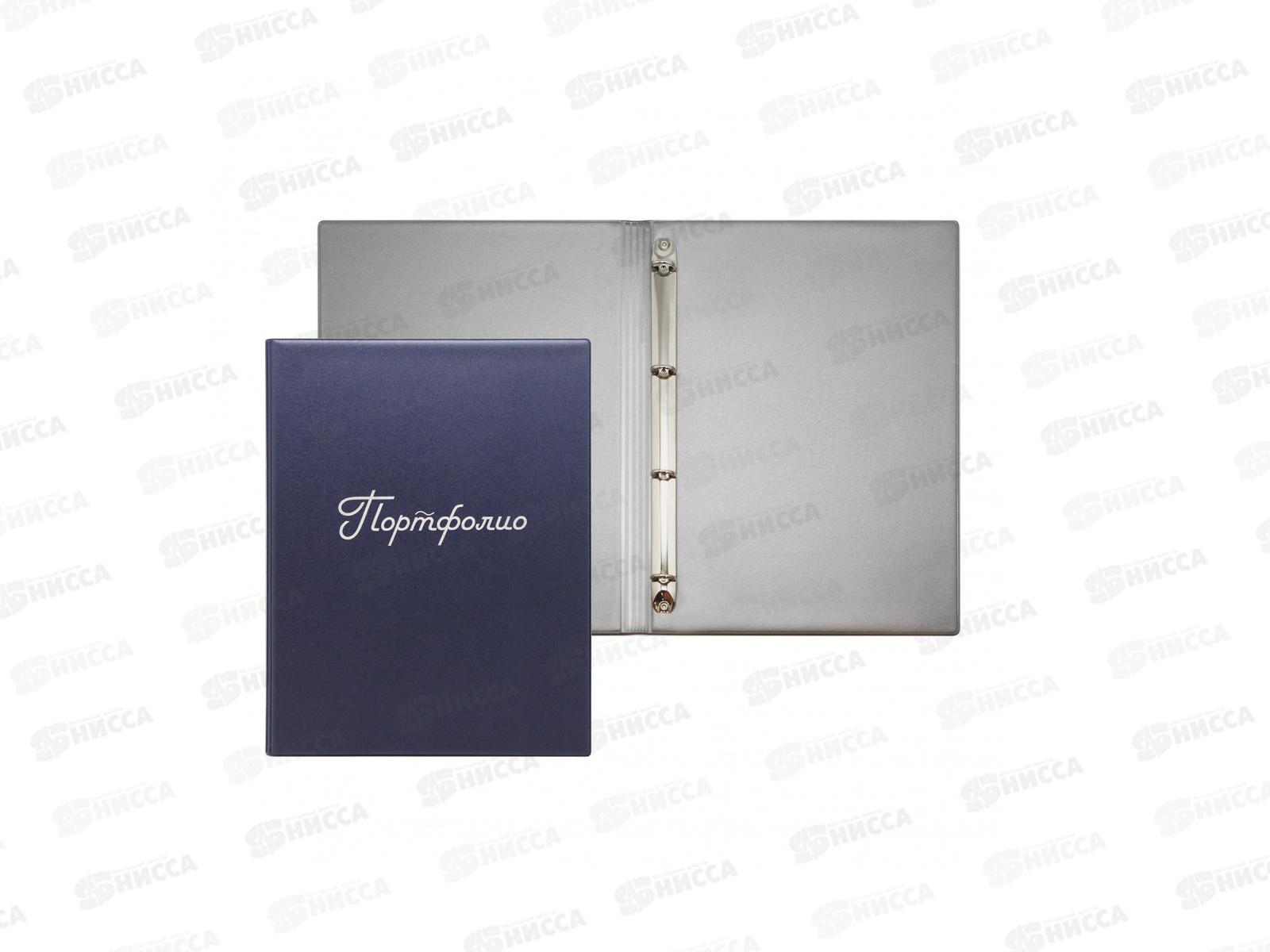 Папка для портфолио ДПС 4 кольца, синяя/серая, ПВХ 2891.П-101*10