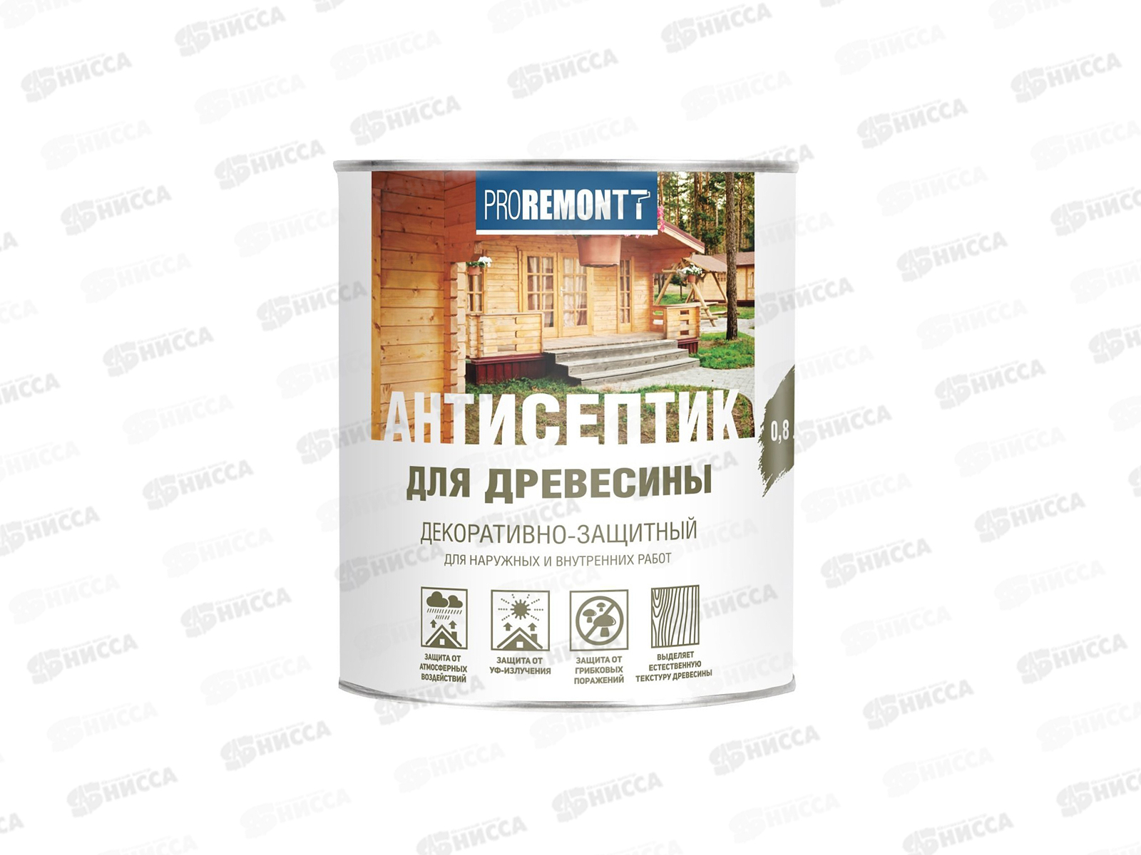 Антисептик PROREMONT деревозащитное средство бесцветное 0,8л, Л-С