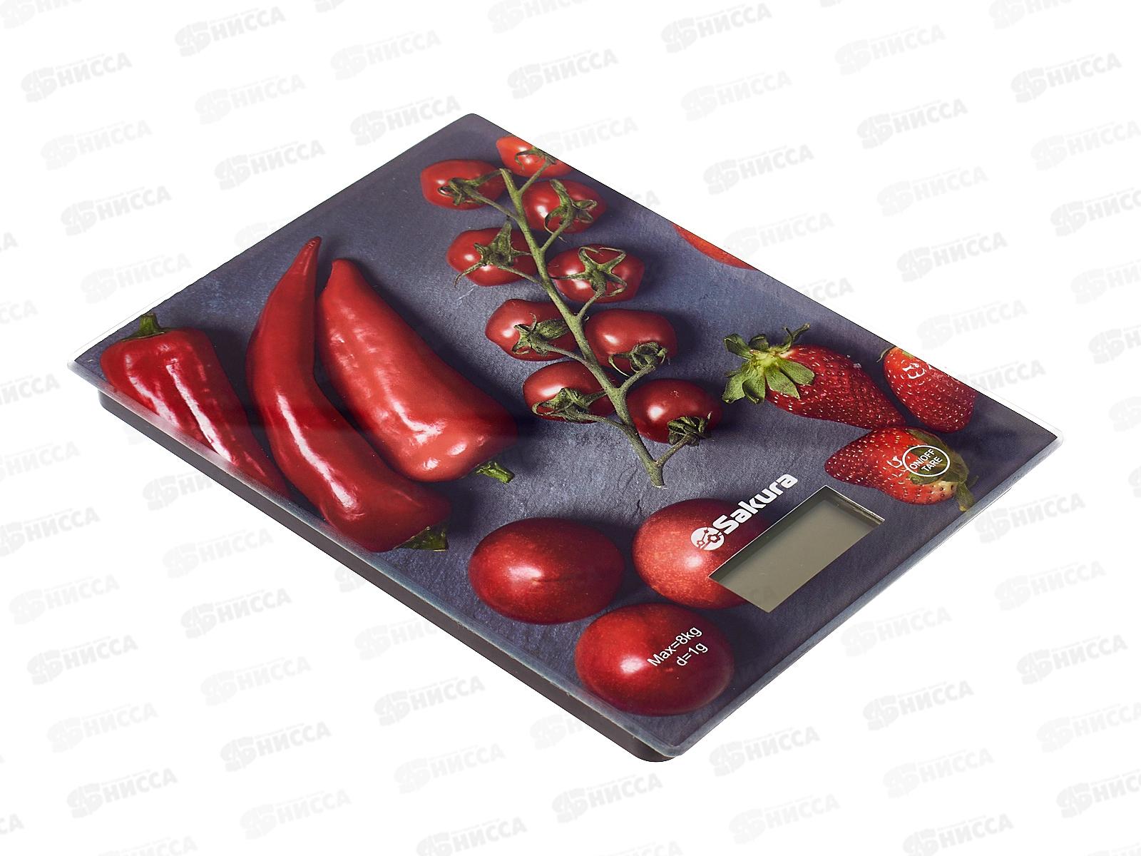 Весы кухонные SA-6077BS 8кг электронные  перцы