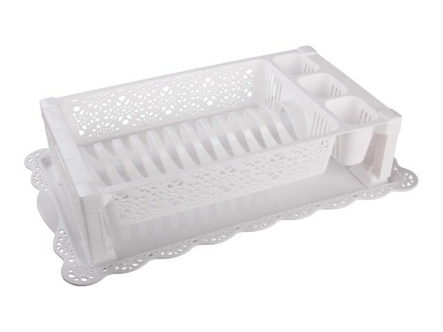 Сушилка для посуды КРУЖЕВО белая  М6283 *6