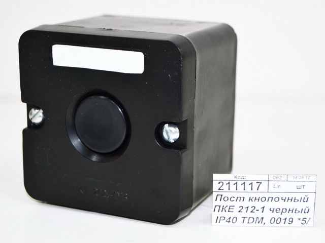 Пост кнопочный ПКЕ 212-1 черный IP40 TDM, 0019 *5/100