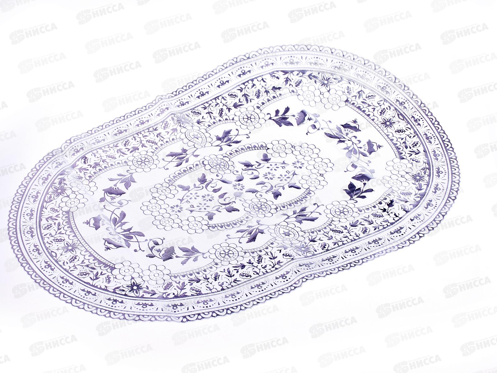 Салфетка ажурная 30*45см белая овальная  виниловая  (046377)  Ж *12