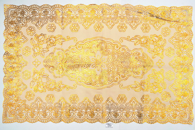 Салфетка ажурная 62*100см золото прямоугольная виниловая (046385)  Ж *12