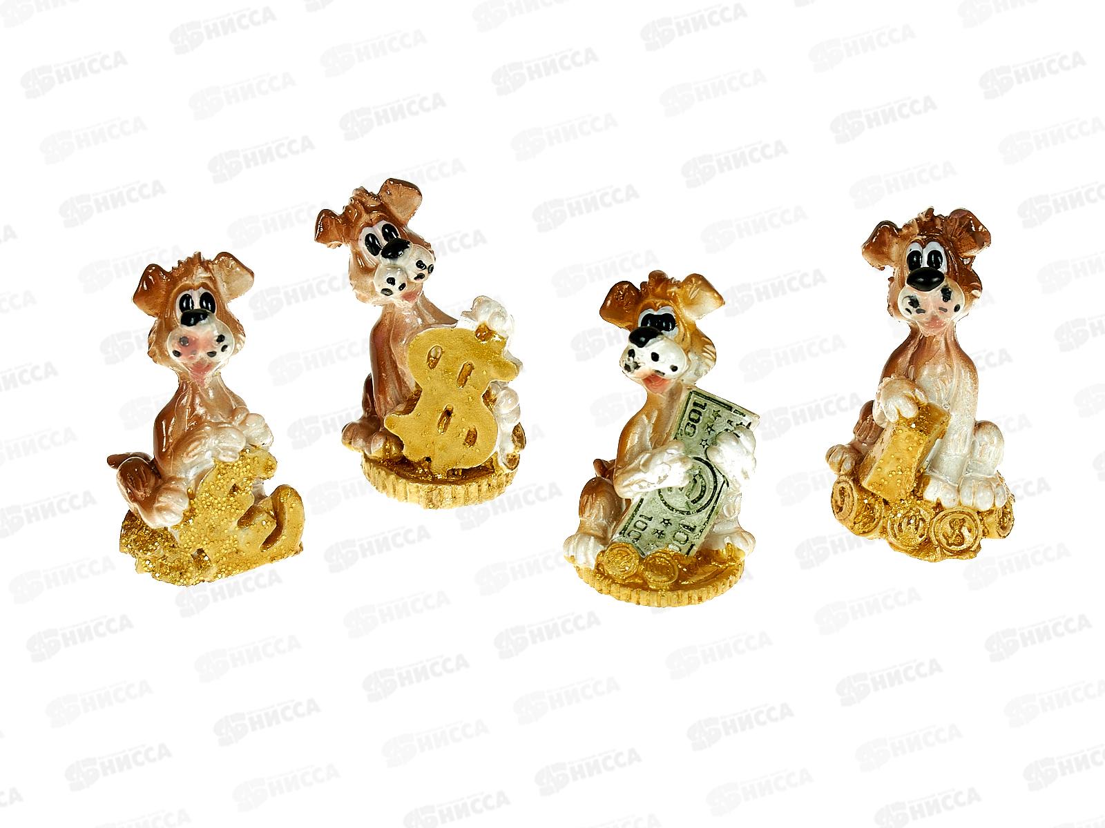 Фигурка Собака 4*2,5см 4 дизайна полистоун 398-196 г