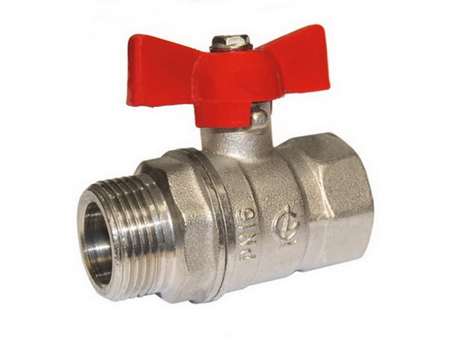 Кран шаровый DN-20 Стандарт 231 бабочка Внутренняя*Наружная резьба никель ГАЛЛОП