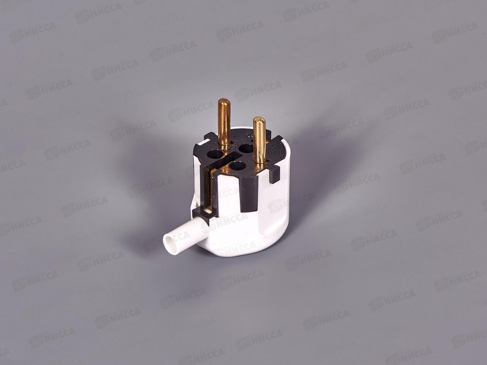 Вилка В16-002 угловая с заземляющим контактом с хвостом (Горс) 7з   *350  ш