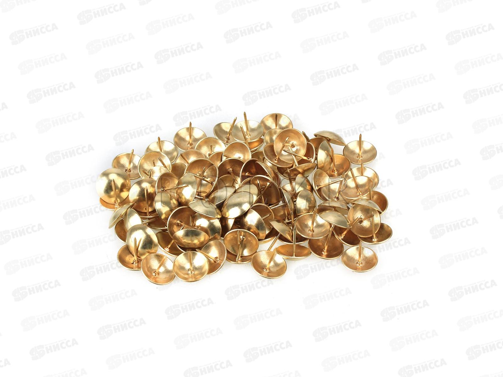 Гвоздь декоративный обивочный 100 штук  золото металл  044676 *1/100/400 Ж