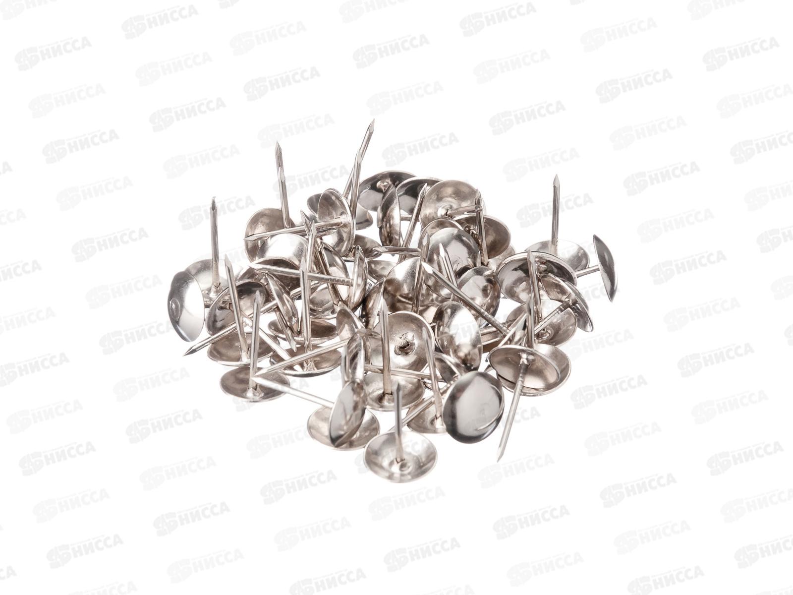 Гвоздь декорированный  обивочный 100 штук  хром металл  044677 *1/100/400 Ж