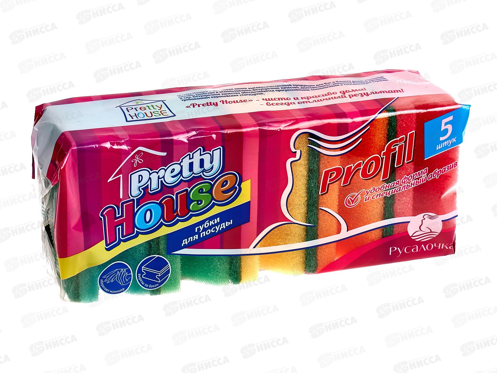 PRETTY HOUSE губка для посуды Profil 5шт *40