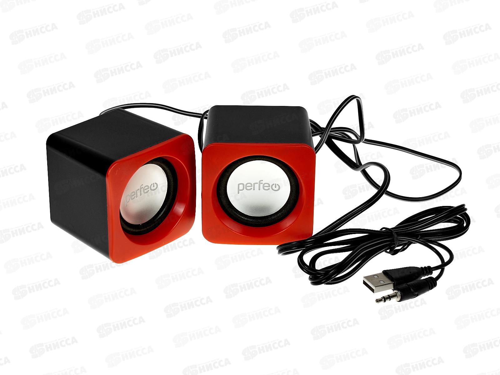 Колонки Perfeo 2.0 Wave, 2*3Вт, USB белый, PF-128-W