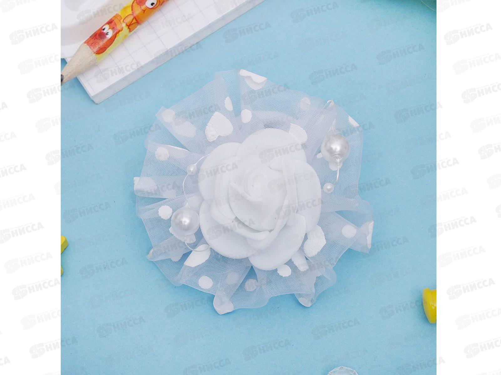 Резинка  для волос Школьница бант 7см роза 2539459