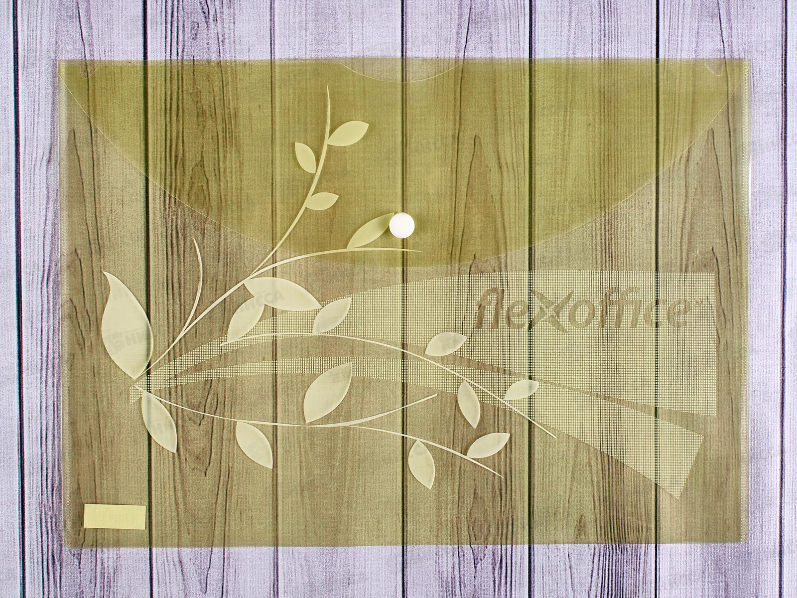 Папка с кнопкой FLEXoffice А4 желтая, 0.12мм, FO-CBF02 *12