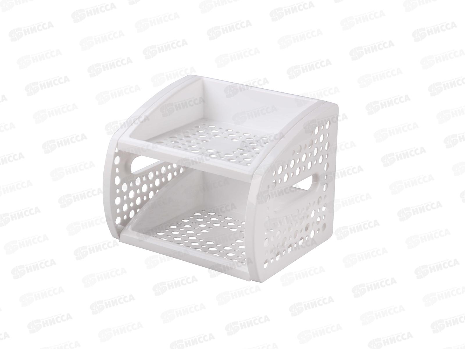 Этажерка  2-х секционная  настольная белая  *16 М6318