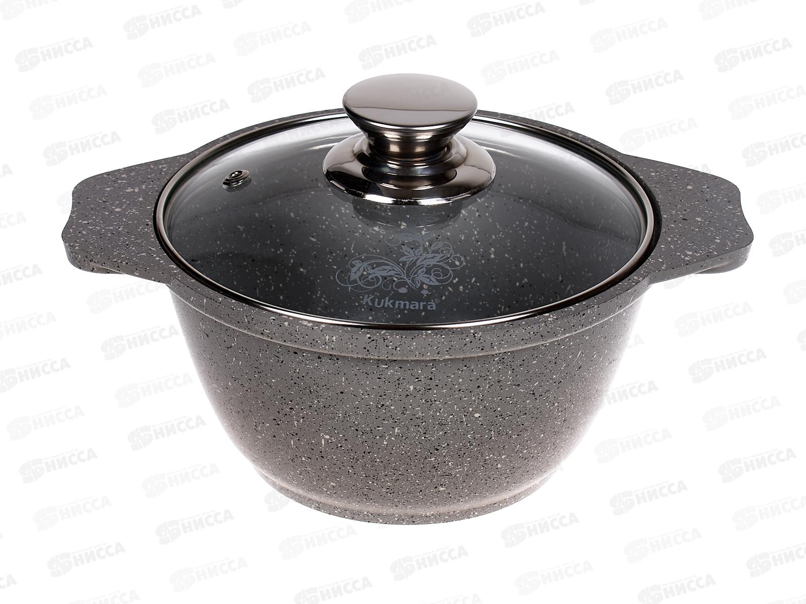 Кастрюля 1,0л со стеклянной крышкой антипригарное покрытие кмс12а  *1