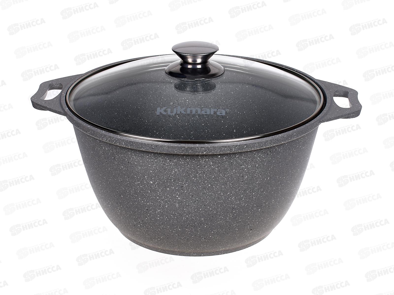 Кастрюля 4,0л со стеклянной крышкой антипригарное покрытие кмс42а  *3