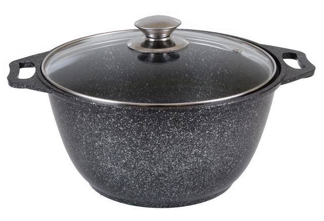 Кастрюля 4,0л со стеклянной крышкой антипригарное покрытие кмт42а  *1