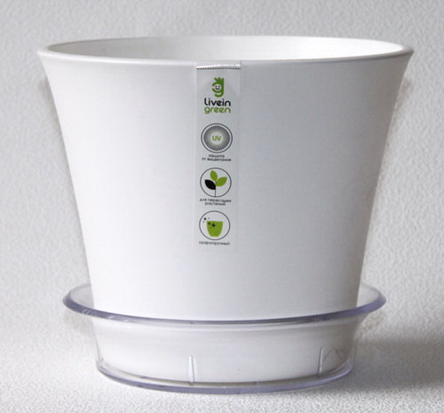 Горшок для цветов Лотос 2,5л с поддоном  Белый  *14