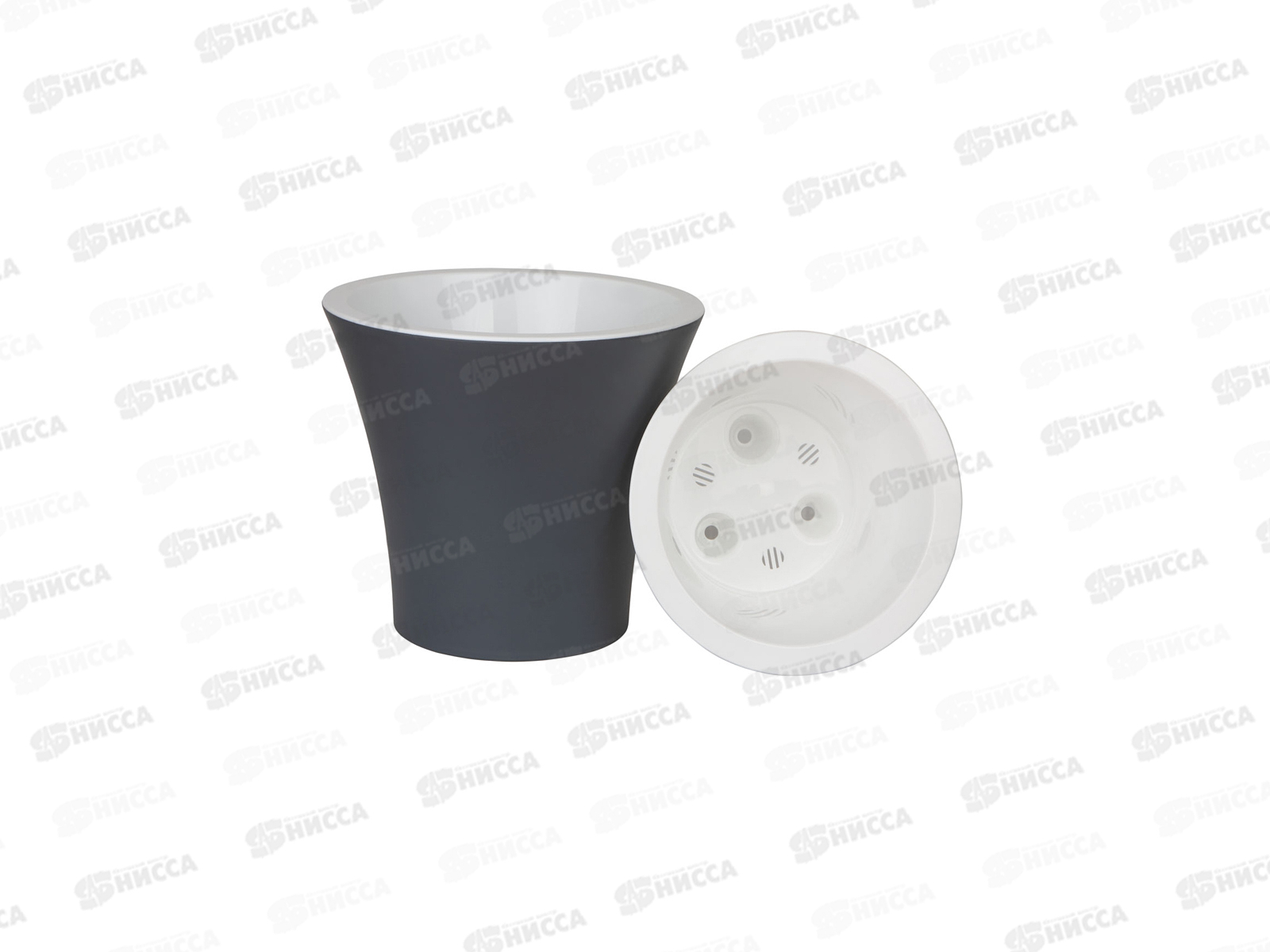 Горшок для цветов Сити 6л с поддоном  Антрацит  *5