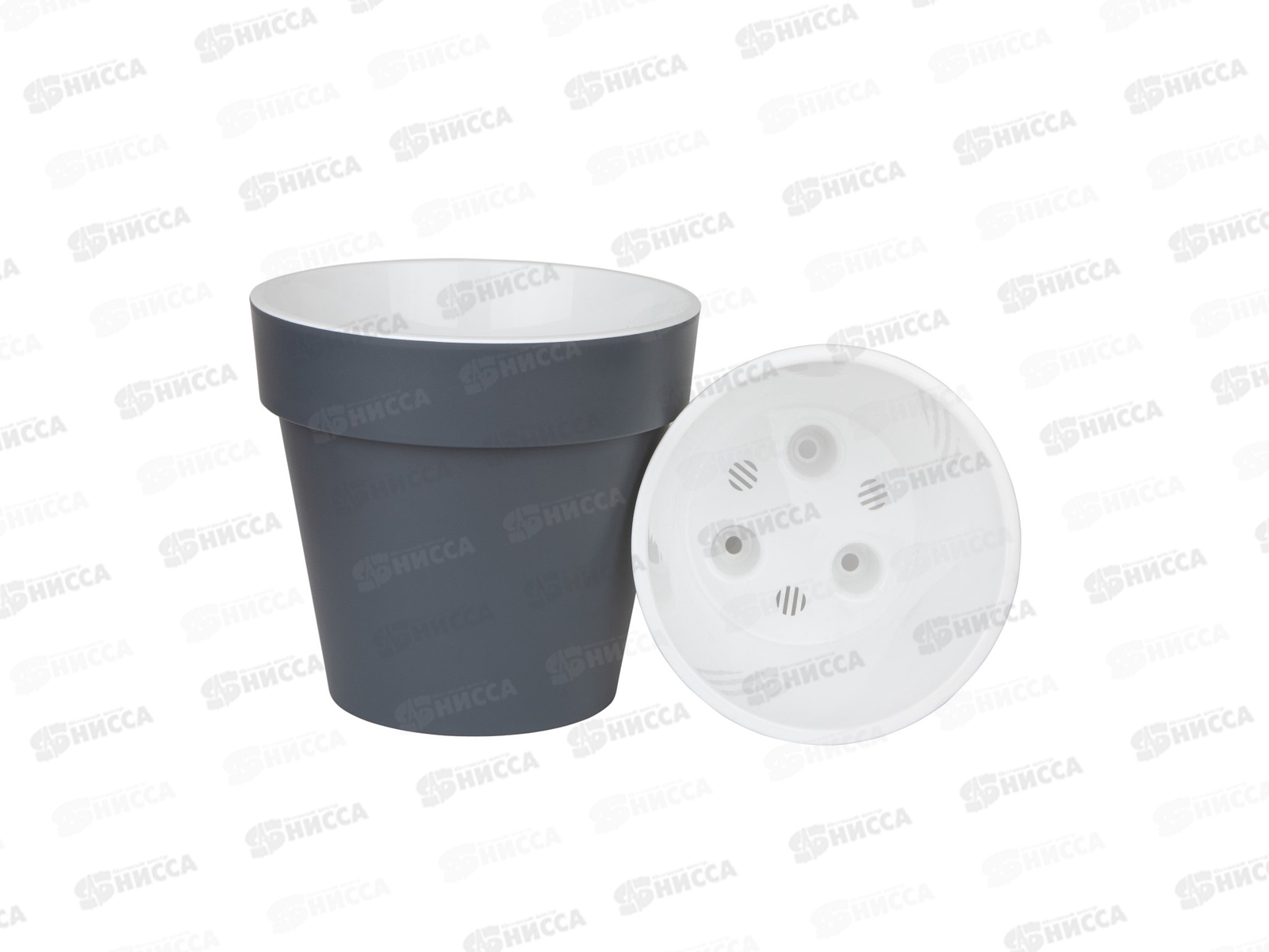 Горшок для цветов Протея 2,3л  Антрацит-белый  *12