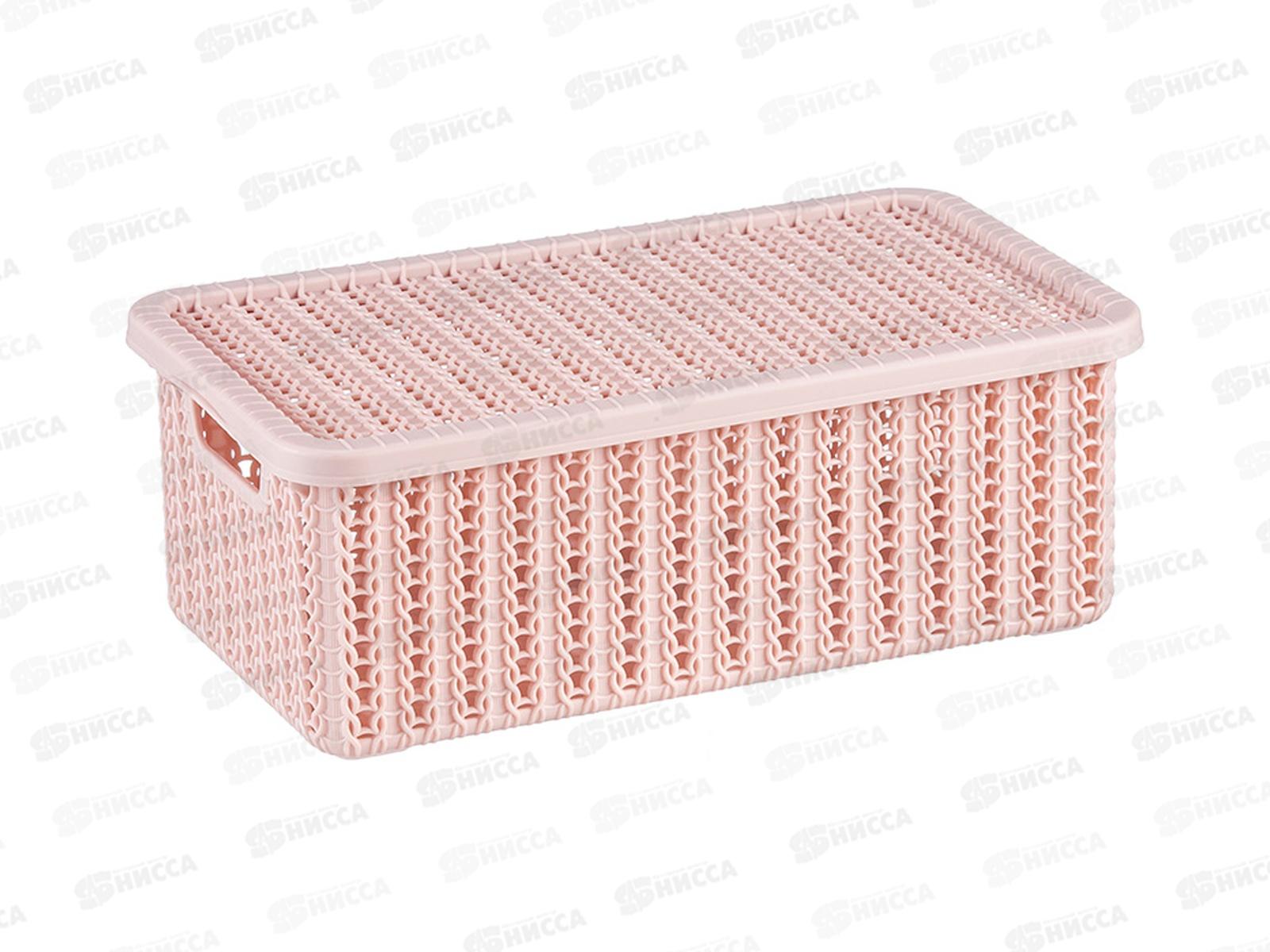 Коробка 3л ВЯЗАНИЕ с крышкой чайная роза М2369 *12