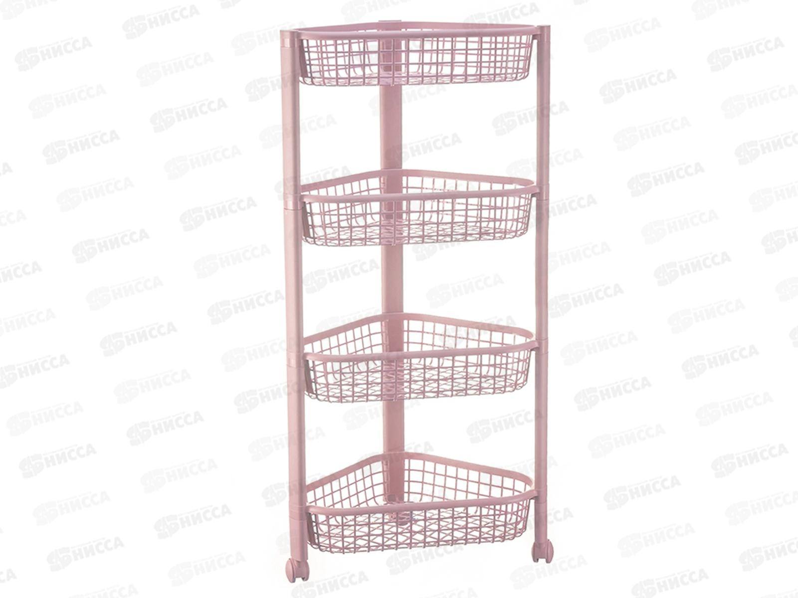 Полка угловая ЕВРО 4-х секционная  Чайная роза М2757 *6