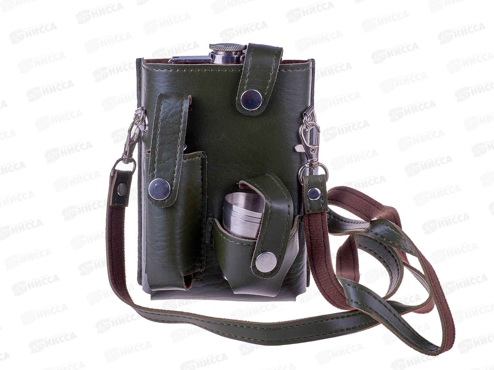 Набор подарочный 5в1 (фляжка,3стопки,нож) (048353)  Ж