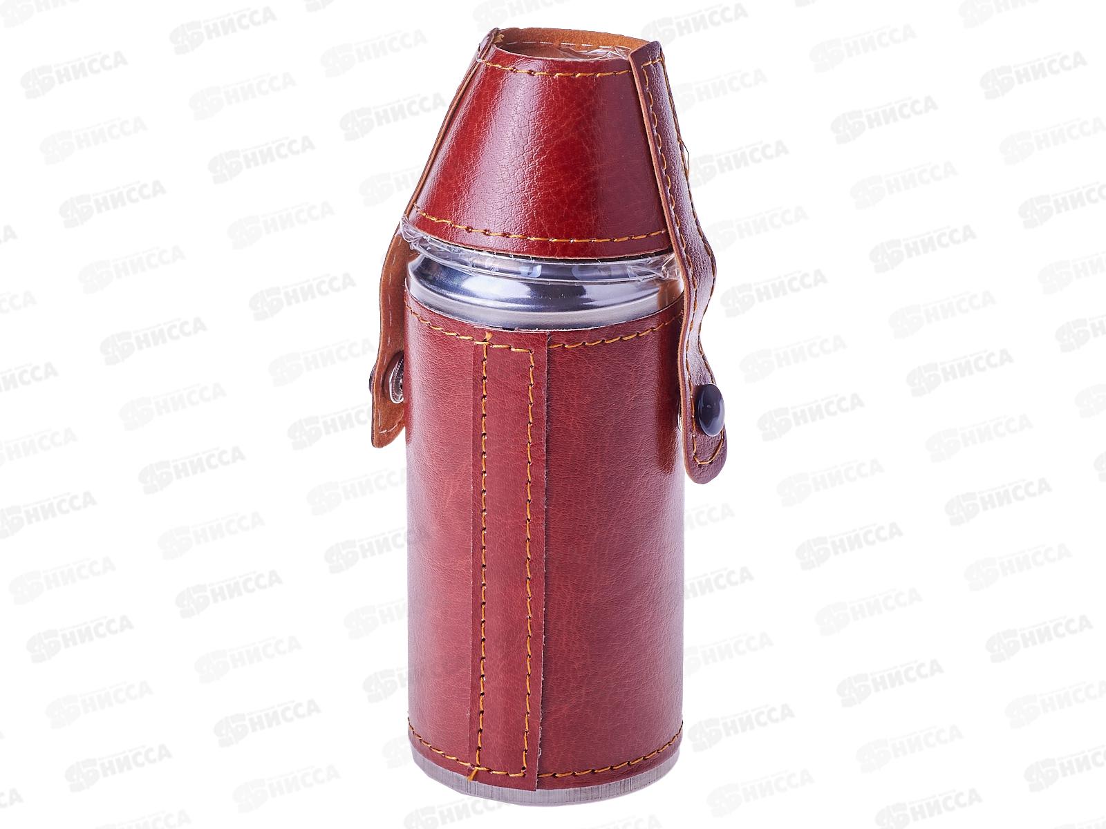 Фляжка 7oz 210мл +2стопки нержавейка+кожзам (048347)  Ж