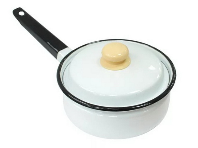 Ковш 1,5л с крышкой белый С42108.3 *12