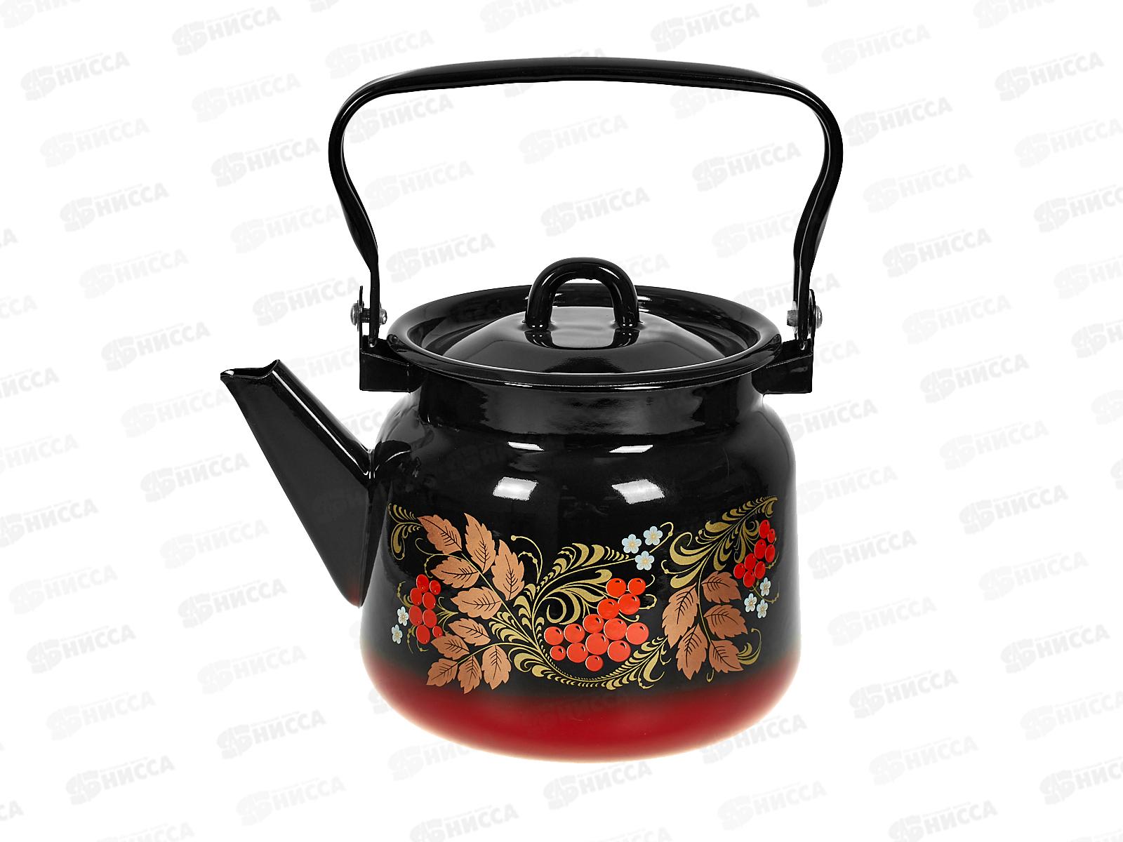 Чайник 2,3л декорированный красно-черный с петлей С2714.8 *4