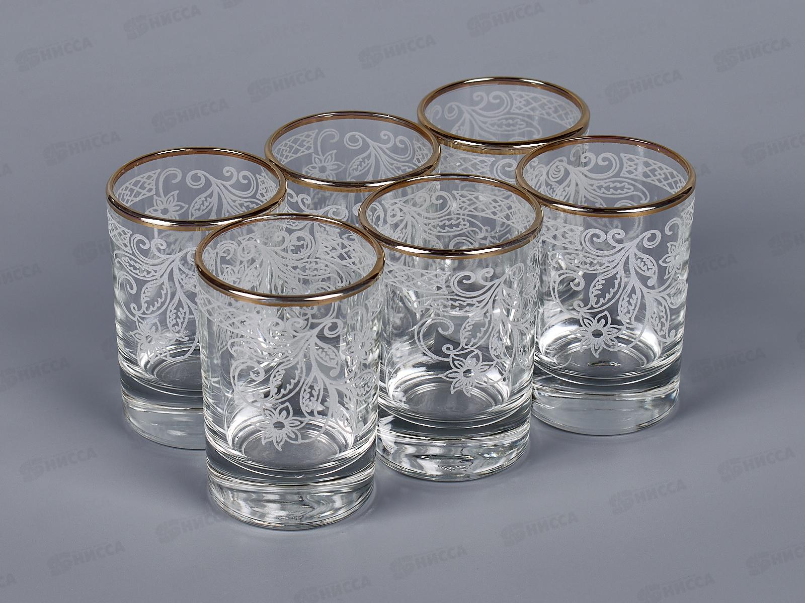 Набор стопок ЛЕЛЬ 50мл 6шт 1022-ГЗ Акация грав отв зол *12