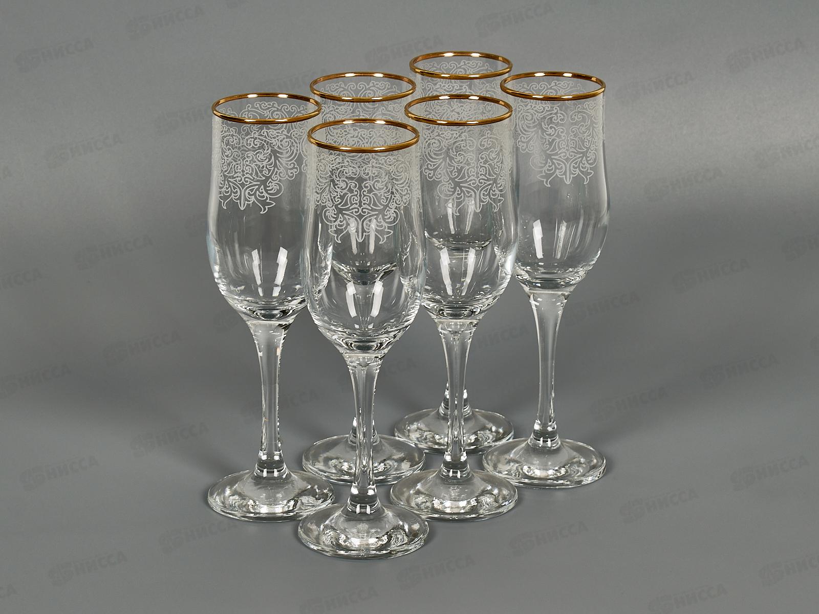 Набор бокалов 6шт 200мл 1712-ГЗ Боярский гравированный, отводка золотом*3