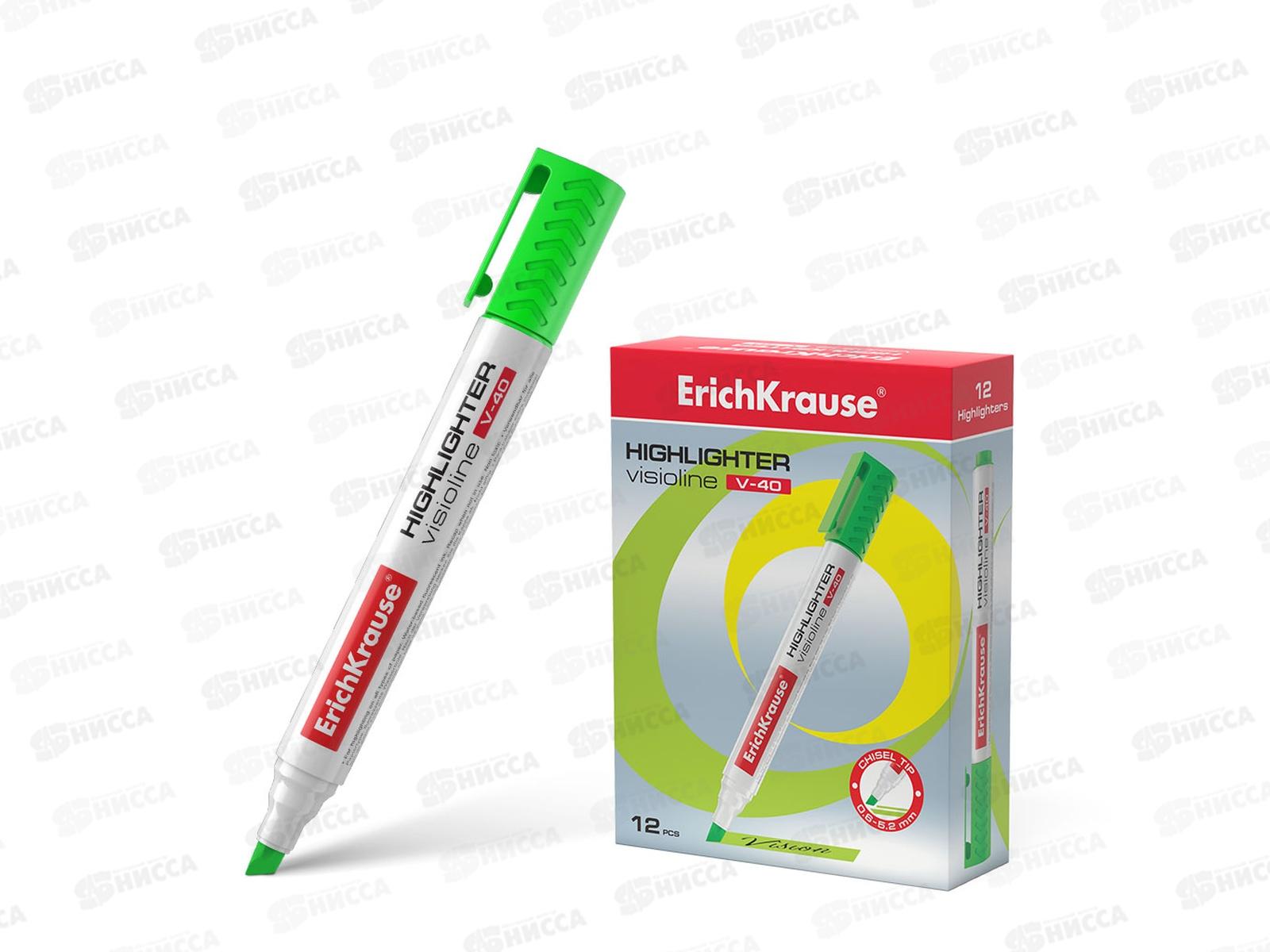 Маркер Erich Krause V-40 текстовый , зеленый, 30975 *12/144